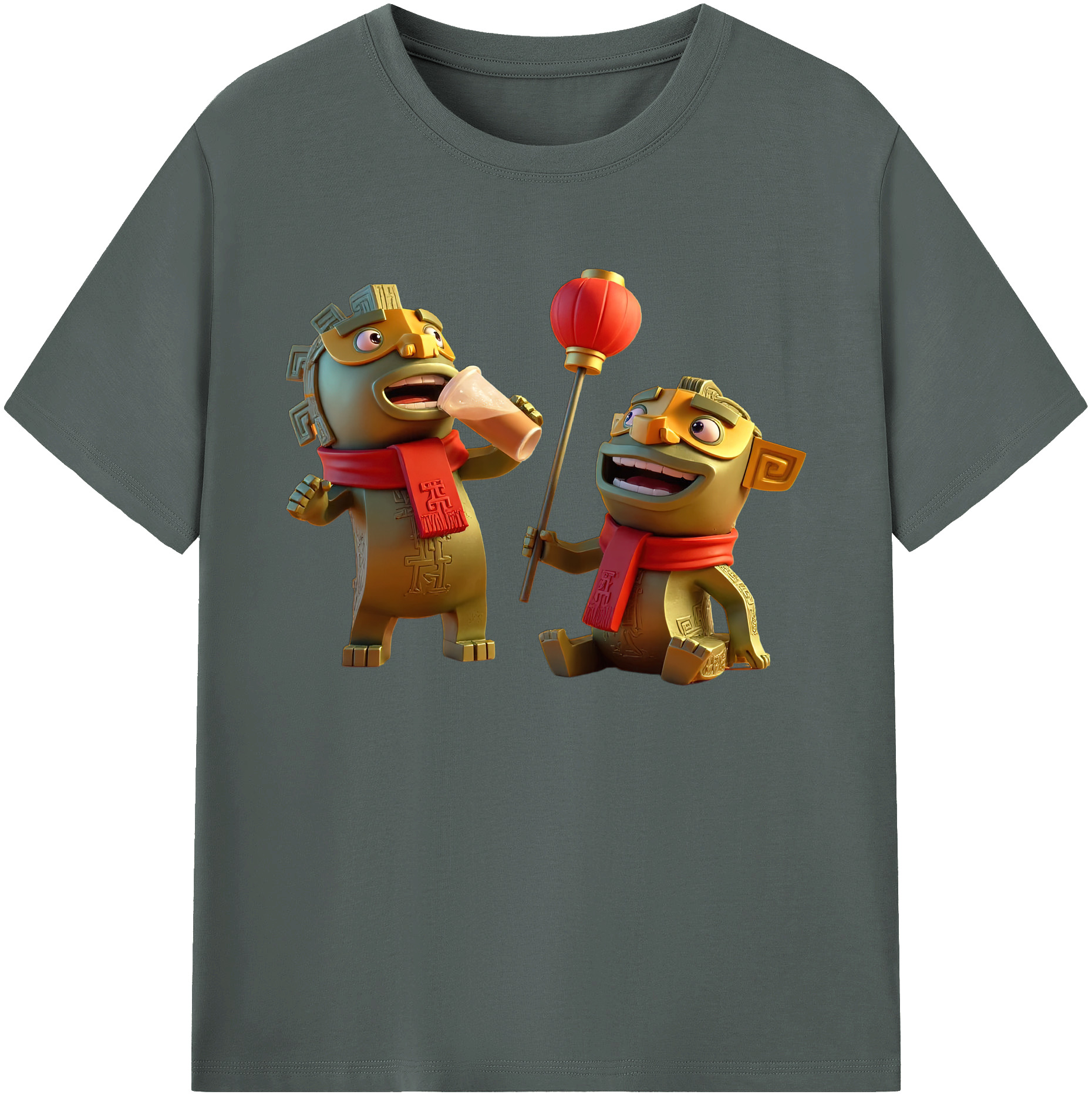 （画像用） Ne Zha 2 ナタ 魔童の大暴れ 綿100％ メンズ半袖Tシャツ｜肌触りやわらか＆通気性
